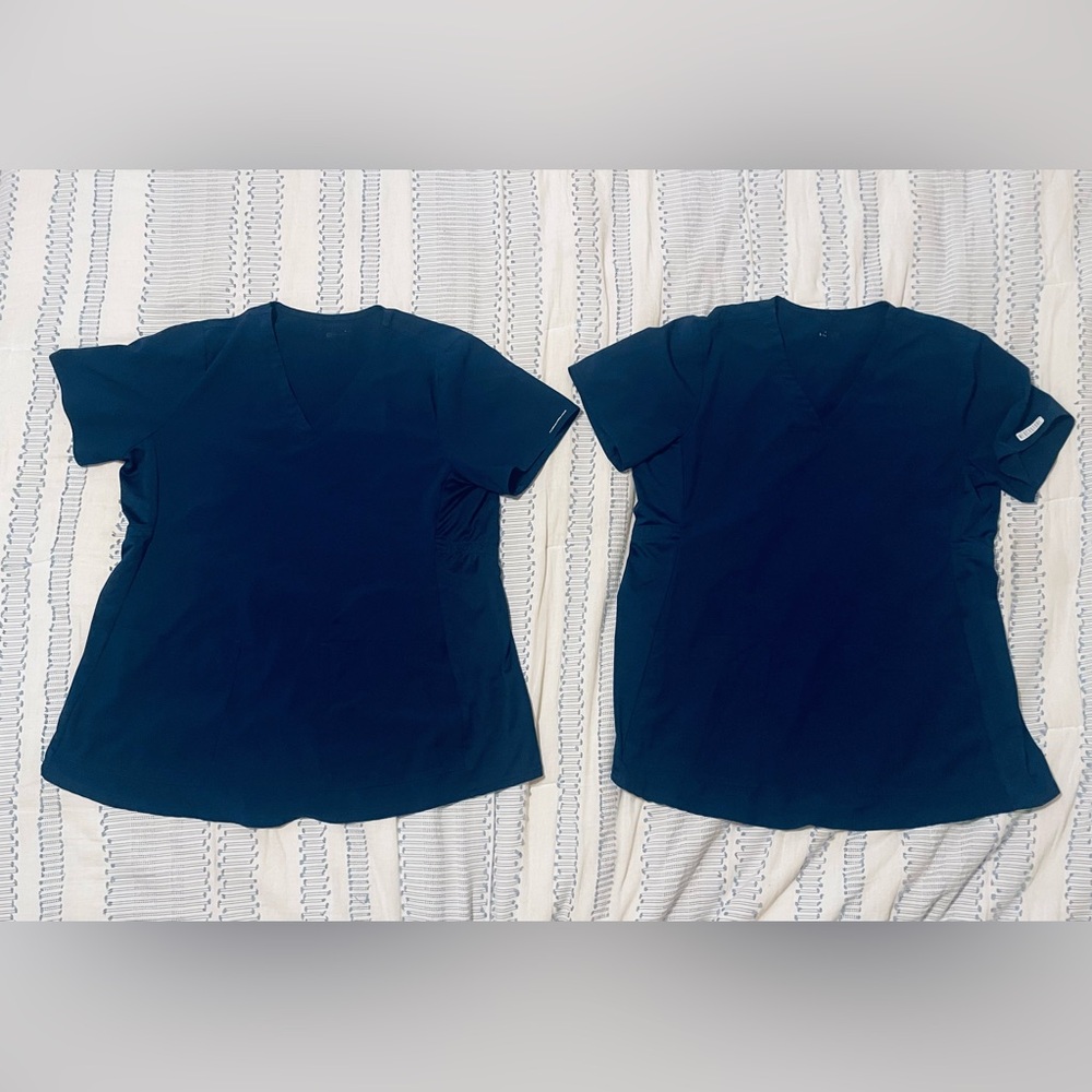 TWO PAIRS of Med Couture Maternity Scrub Tops, Medium